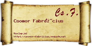 Csomor Fabrícius névjegykártya